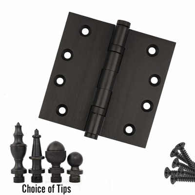 Solid Brass Ball Bearing Door Hinges – Matte Black US19