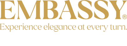 embassy logo tagline gold